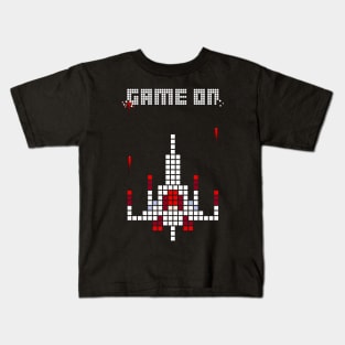 GAME ON - Space Ship - Pixel Art design Kids T-Shirt